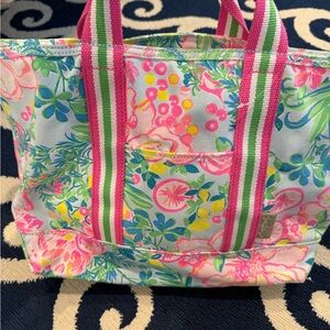 Lilly Pulitzer Pink and Green Floral Tote